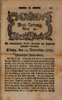 Real-Zeitung (Erlanger Real-Zeitung) Freitag 24. November 1775