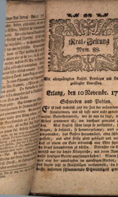 Real-Zeitung (Erlanger Real-Zeitung) Dienstag 10. November 1778