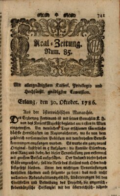 Real-Zeitung (Erlanger Real-Zeitung) Montag 30. Oktober 1786
