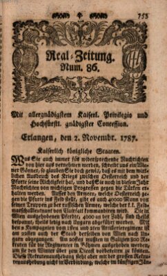 Real-Zeitung (Erlanger Real-Zeitung) Freitag 2. November 1787