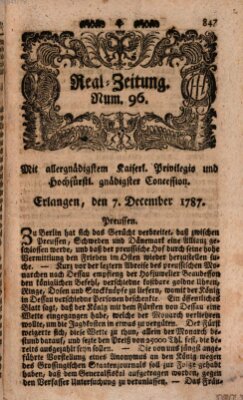 Real-Zeitung (Erlanger Real-Zeitung) Freitag 7. Dezember 1787