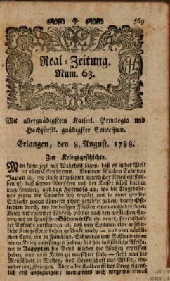 Real-Zeitung (Erlanger Real-Zeitung) Freitag 8. August 1788