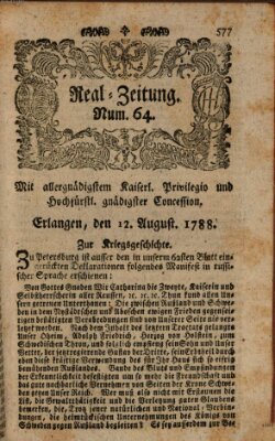 Real-Zeitung (Erlanger Real-Zeitung) Dienstag 12. August 1788