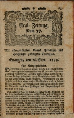 Real-Zeitung (Erlanger Real-Zeitung) Freitag 26. September 1788