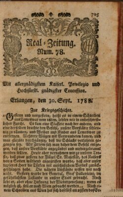 Real-Zeitung (Erlanger Real-Zeitung) Dienstag 30. September 1788