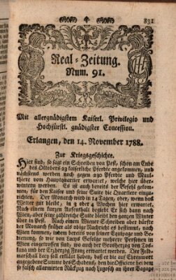Real-Zeitung (Erlanger Real-Zeitung) Freitag 14. November 1788
