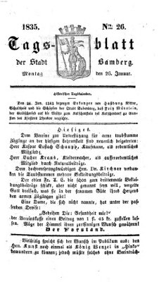 Tag-Blatt der Stadt Bamberg (Bamberger Tagblatt) Montag 26. Januar 1835