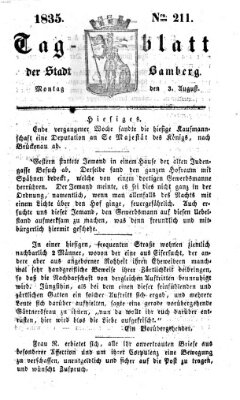 Tag-Blatt der Stadt Bamberg (Bamberger Tagblatt) Montag 3. August 1835