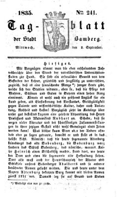 Tag-Blatt der Stadt Bamberg (Bamberger Tagblatt) Mittwoch 2. September 1835