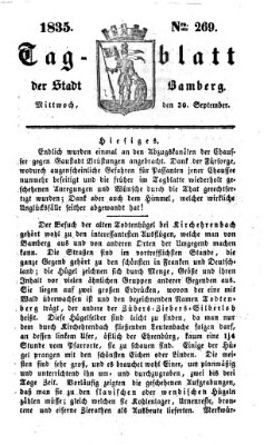Tag-Blatt der Stadt Bamberg (Bamberger Tagblatt) Mittwoch 30. September 1835