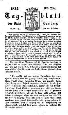 Tag-Blatt der Stadt Bamberg (Bamberger Tagblatt) Montag 19. Oktober 1835