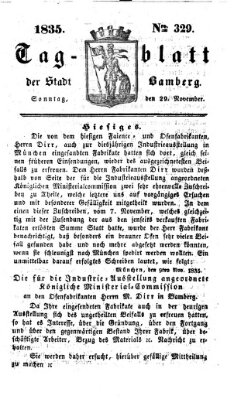 Tag-Blatt der Stadt Bamberg (Bamberger Tagblatt) Sonntag 29. November 1835