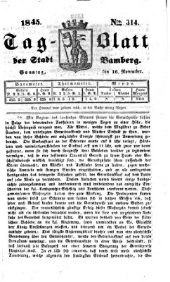 Tag-Blatt der Stadt Bamberg (Bamberger Tagblatt) Sonntag 16. November 1845