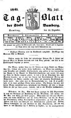 Tag-Blatt der Stadt Bamberg (Bamberger Tagblatt) Samstag 13. Dezember 1845