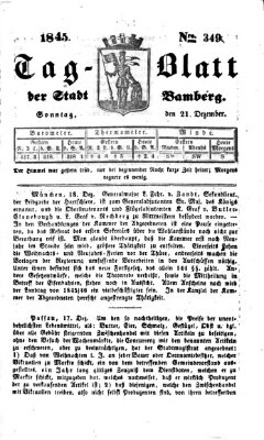 Tag-Blatt der Stadt Bamberg (Bamberger Tagblatt) Sonntag 21. Dezember 1845