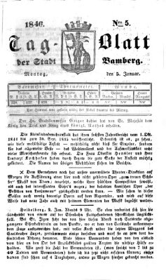 Tag-Blatt der Stadt Bamberg (Bamberger Tagblatt) Montag 5. Januar 1846