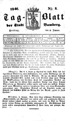 Tag-Blatt der Stadt Bamberg (Bamberger Tagblatt) Freitag 9. Januar 1846