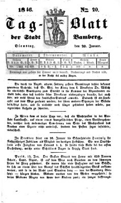 Tag-Blatt der Stadt Bamberg (Bamberger Tagblatt) Dienstag 20. Januar 1846