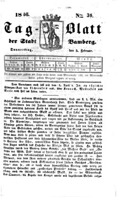 Tag-Blatt der Stadt Bamberg (Bamberger Tagblatt) Donnerstag 5. Februar 1846