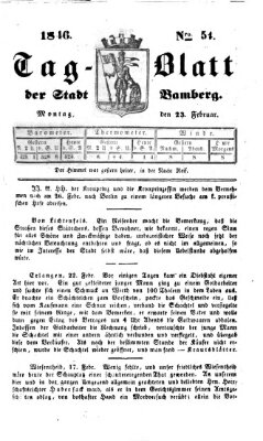 Tag-Blatt der Stadt Bamberg (Bamberger Tagblatt) Montag 23. Februar 1846