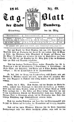 Tag-Blatt der Stadt Bamberg (Bamberger Tagblatt) Dienstag 10. März 1846