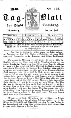 Tag-Blatt der Stadt Bamberg (Bamberger Tagblatt) Samstag 20. Juni 1846
