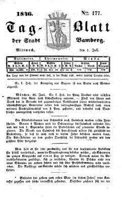 Tag-Blatt der Stadt Bamberg (Bamberger Tagblatt) Mittwoch 1. Juli 1846