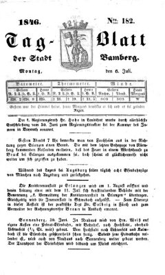Tag-Blatt der Stadt Bamberg (Bamberger Tagblatt) Montag 6. Juli 1846