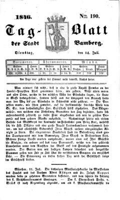 Tag-Blatt der Stadt Bamberg (Bamberger Tagblatt) Dienstag 14. Juli 1846