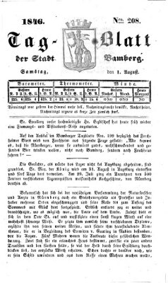Tag-Blatt der Stadt Bamberg (Bamberger Tagblatt) Samstag 1. August 1846