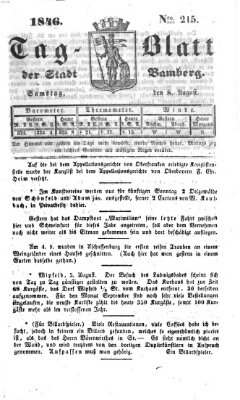 Tag-Blatt der Stadt Bamberg (Bamberger Tagblatt) Samstag 8. August 1846