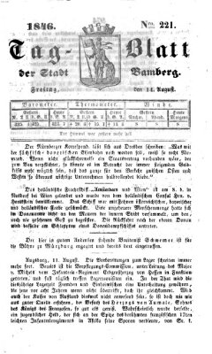Tag-Blatt der Stadt Bamberg (Bamberger Tagblatt) Freitag 14. August 1846