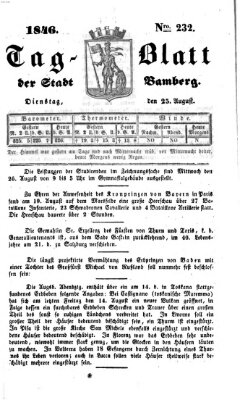 Tag-Blatt der Stadt Bamberg (Bamberger Tagblatt) Dienstag 25. August 1846