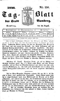 Tag-Blatt der Stadt Bamberg (Bamberger Tagblatt) Samstag 29. August 1846
