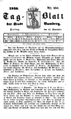 Tag-Blatt der Stadt Bamberg (Bamberger Tagblatt) Samstag 12. September 1846