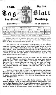 Tag-Blatt der Stadt Bamberg (Bamberger Tagblatt) Donnerstag 17. September 1846