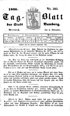 Tag-Blatt der Stadt Bamberg (Bamberger Tagblatt) Mittwoch 4. November 1846