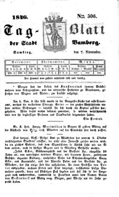 Tag-Blatt der Stadt Bamberg (Bamberger Tagblatt) Samstag 7. November 1846