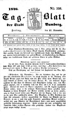 Tag-Blatt der Stadt Bamberg (Bamberger Tagblatt) Freitag 27. November 1846