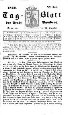 Tag-Blatt der Stadt Bamberg (Bamberger Tagblatt) Sonntag 20. Dezember 1846