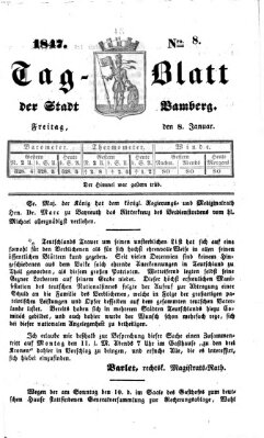 Tag-Blatt der Stadt Bamberg (Bamberger Tagblatt) Freitag 8. Januar 1847