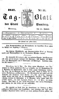 Tag-Blatt der Stadt Bamberg (Bamberger Tagblatt) Montag 11. Januar 1847