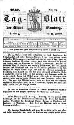 Tag-Blatt der Stadt Bamberg (Bamberger Tagblatt) Freitag 22. Januar 1847