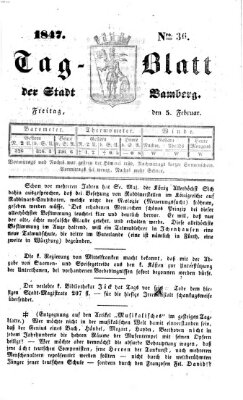 Tag-Blatt der Stadt Bamberg (Bamberger Tagblatt) Freitag 5. Februar 1847