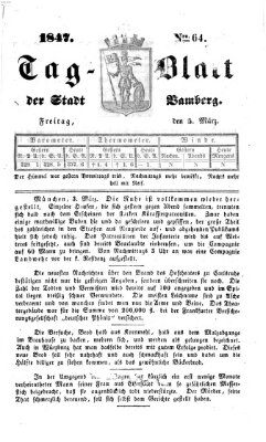 Tag-Blatt der Stadt Bamberg (Bamberger Tagblatt) Freitag 5. März 1847