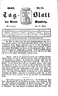 Tag-Blatt der Stadt Bamberg (Bamberger Tagblatt) Mittwoch 17. März 1847