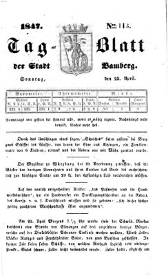 Tag-Blatt der Stadt Bamberg (Bamberger Tagblatt) Sonntag 25. April 1847