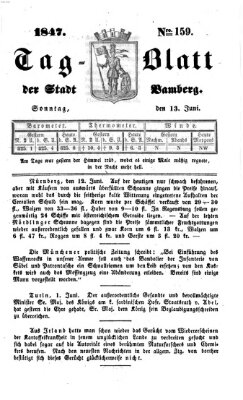 Tag-Blatt der Stadt Bamberg (Bamberger Tagblatt) Sonntag 13. Juni 1847