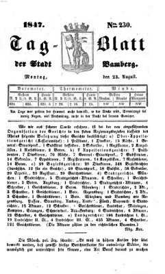 Tag-Blatt der Stadt Bamberg (Bamberger Tagblatt) Montag 23. August 1847