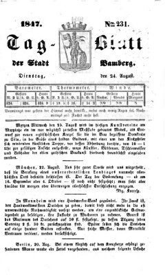 Tag-Blatt der Stadt Bamberg (Bamberger Tagblatt) Dienstag 24. August 1847